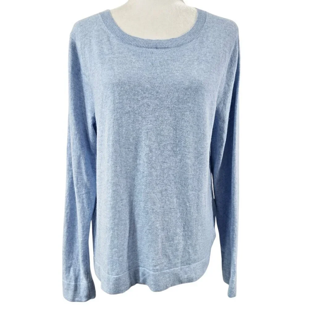J. Crew Cotton Wool Blend Teddie Sweater Heathered Baby Blue Cozy F5199